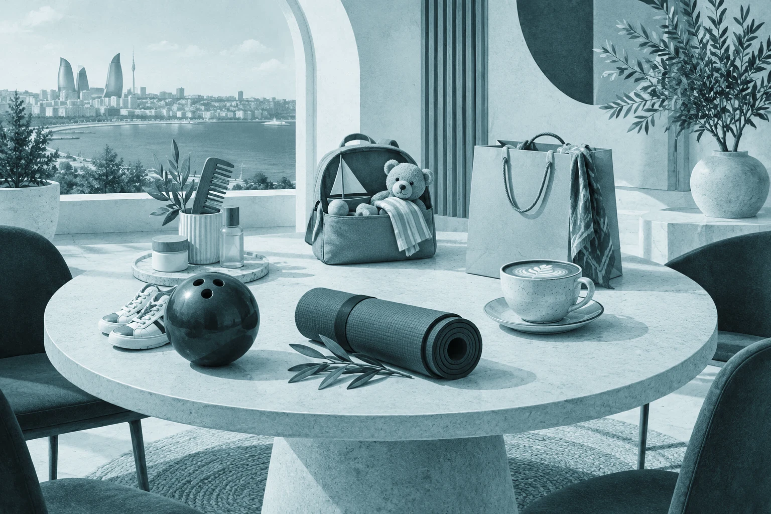 Conceptual editorial illustration of a travel decision around laser treatment, not a real photograph or venue view.